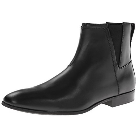 NEW Calvin Klein Mens Carlisle Boots!  9 Black Leather  Chelsea Style  *NO BOX* - Picture 3 of 3